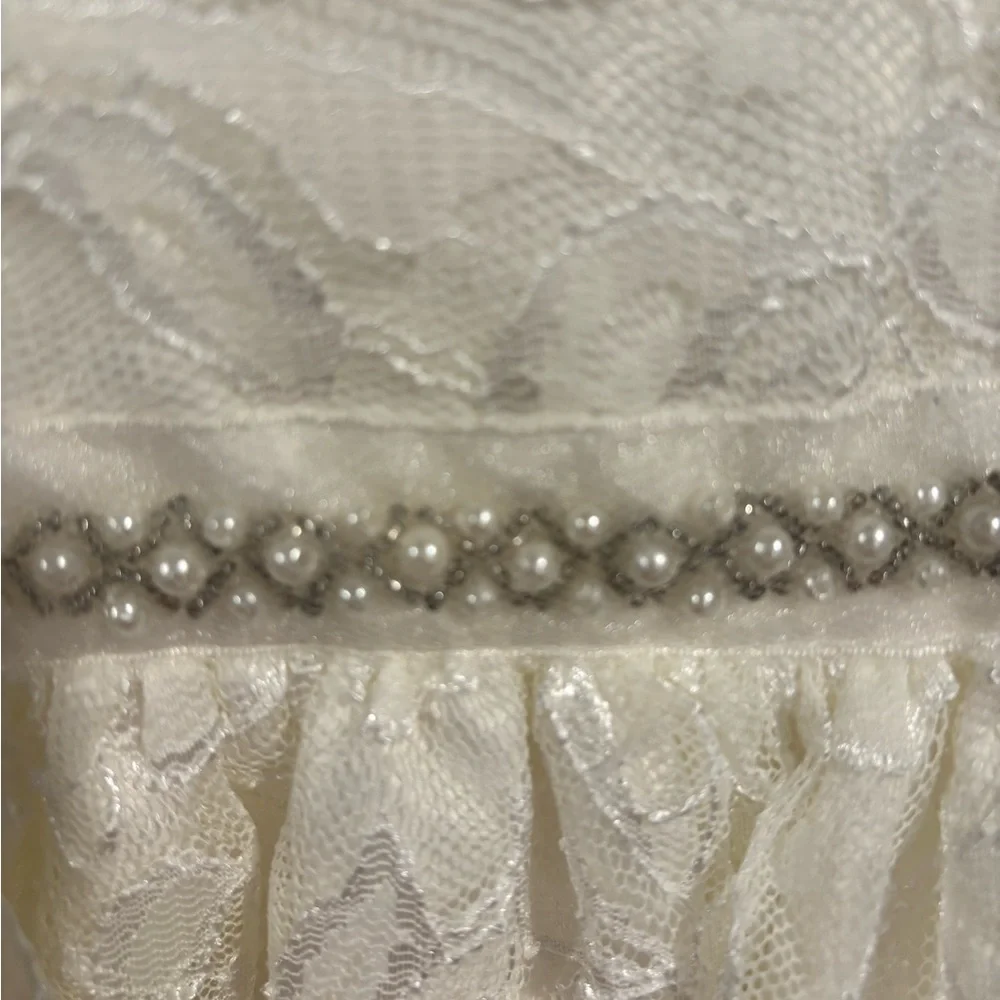 Blueberi Boulevard Ivory Lace Kids Dress - Picture 3 of 4